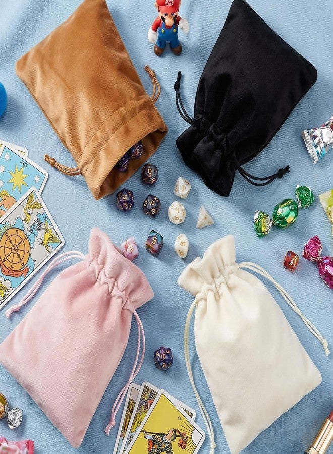 Notoke 4Pcs Soft Velvet Gift Bags with Drawstrings, Portable 7.09 x 5.12 Inch Soft Velvet Drawstring Pouch Dice Storage Bag for Tarot Rune Dice Jewelry Crystal Storage - Small Velvets Bags in 4 Colors - Image 5